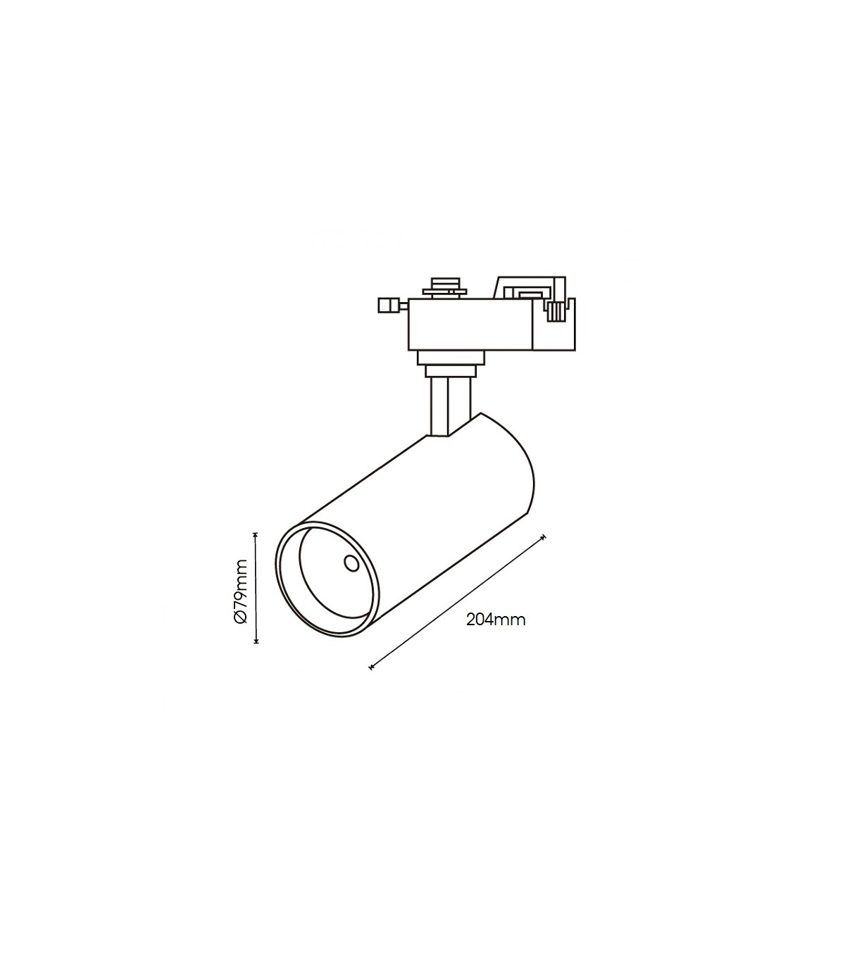 Foco Carril Monofásico ZIOX 30W 3000Lm 36º Blanco Regulable