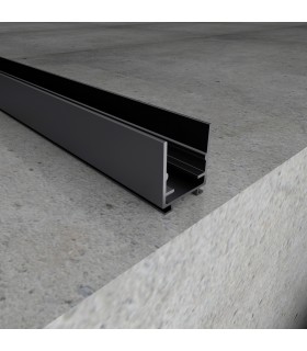 Perfil Aluminio SHOW Lacado Negro Superficie -2 Metros-