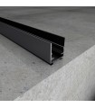 Perfil Aluminio SHOW Lacado Negro Superficie -2 Metros-