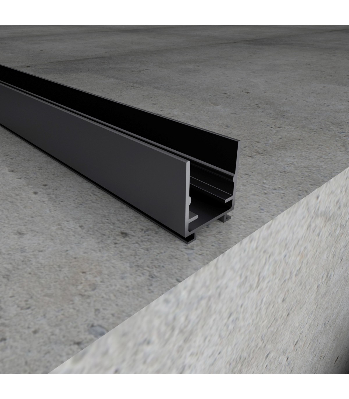 Perfil Aluminio SHOW Lacado Negro Superficie -2 Metros-