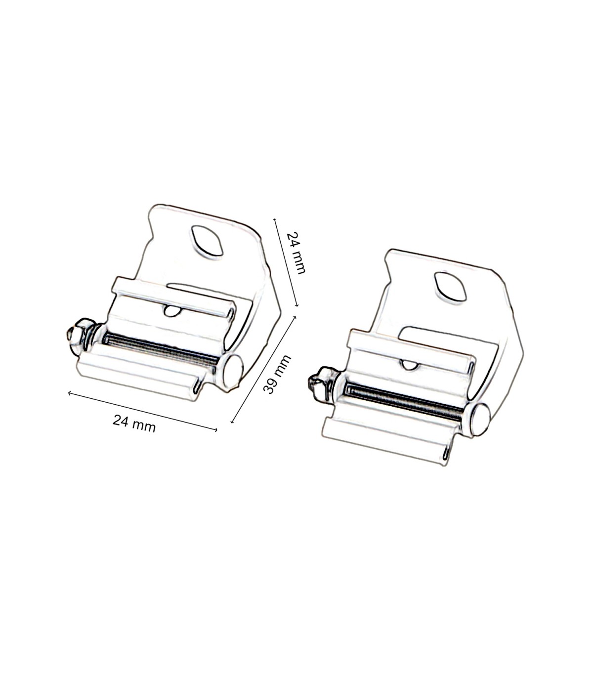 Pack 2 Clip de Sujeción Gris Para Perfil LM3700
