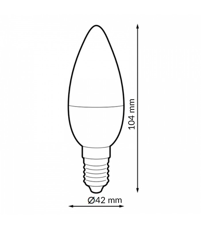 Bombilla Vela Led PRO 6W 732Lm 200º E14