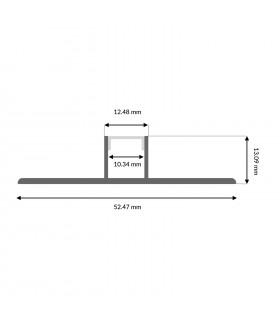 Perfil Aluminio Flexible PLOF Empotrar Obra -2 Metros-
