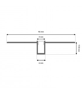 Perfil Aluminio Flexible NOR Empotrar Obra -2 Metros-
