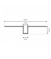 Perfil Aluminio Flexible NOR Empotrar Obra -2 Metros-