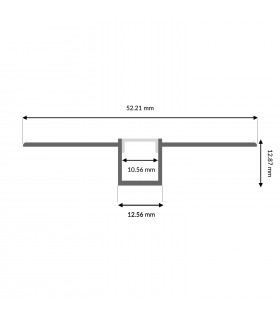Perfil Aluminio Flexible DIFE Empotrar Obra -2 Metros-