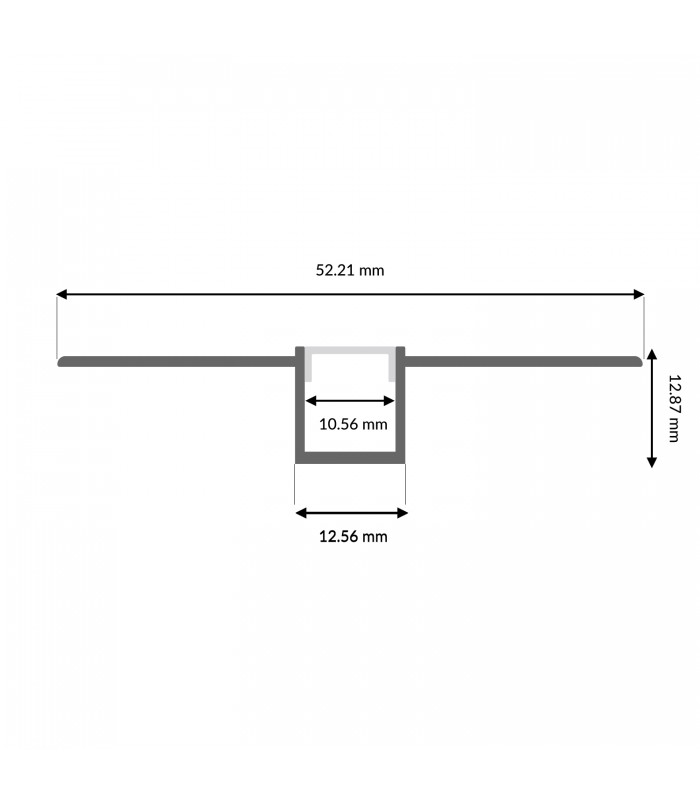 Perfil Aluminio Flexible DIFE Empotrar Obra -2 Metros-