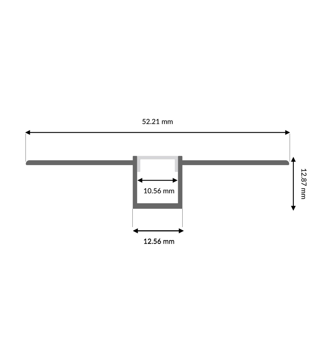 Perfil Aluminio Flexible DIFE Empotrar Obra -2 Metros-
