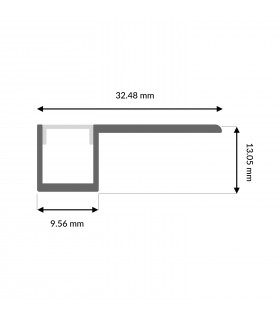 Perfil Aluminio Flexible BOYD Empotrar Obra -2 Metros-