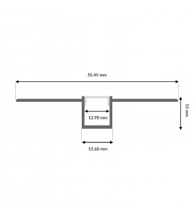 Perfil Aluminio Flexible MUF Empotrar Obra -2 Metros-