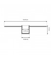 Perfil Aluminio Flexible MUF Empotrar Obra -2 Metros-