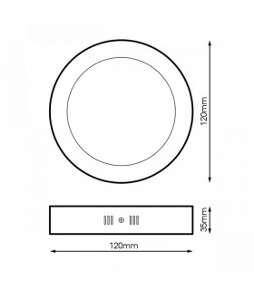 Plafón Superficie Led 7W 510LM 120º IP20 Redondo Negro CCT