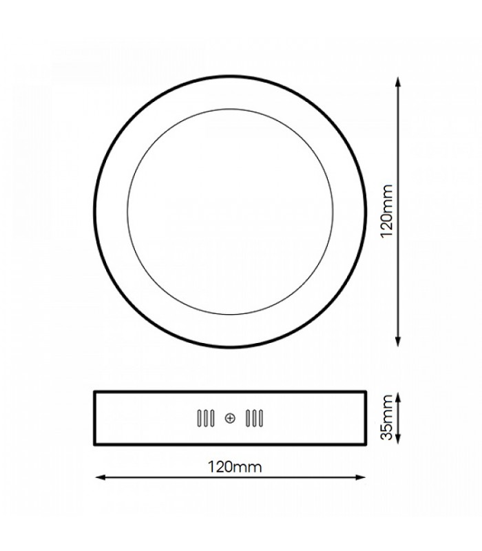 Plafón Superficie Led 7W 510LM 120º IP20 Redondo Negro CCT