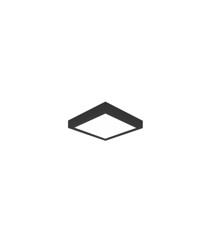 Plafón Superficie Led 7W 510LM 120º IP20 Cuadrado Negro CCT