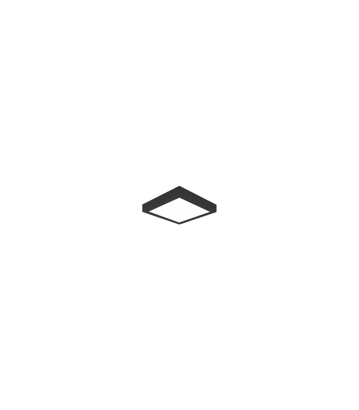 Plafón Superficie Led 7W 510LM 120º IP20 Cuadrado Negro CCT