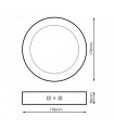 Plafón Superficie Led 13W 1020LM 120º IP20 Redondo Negro CCT