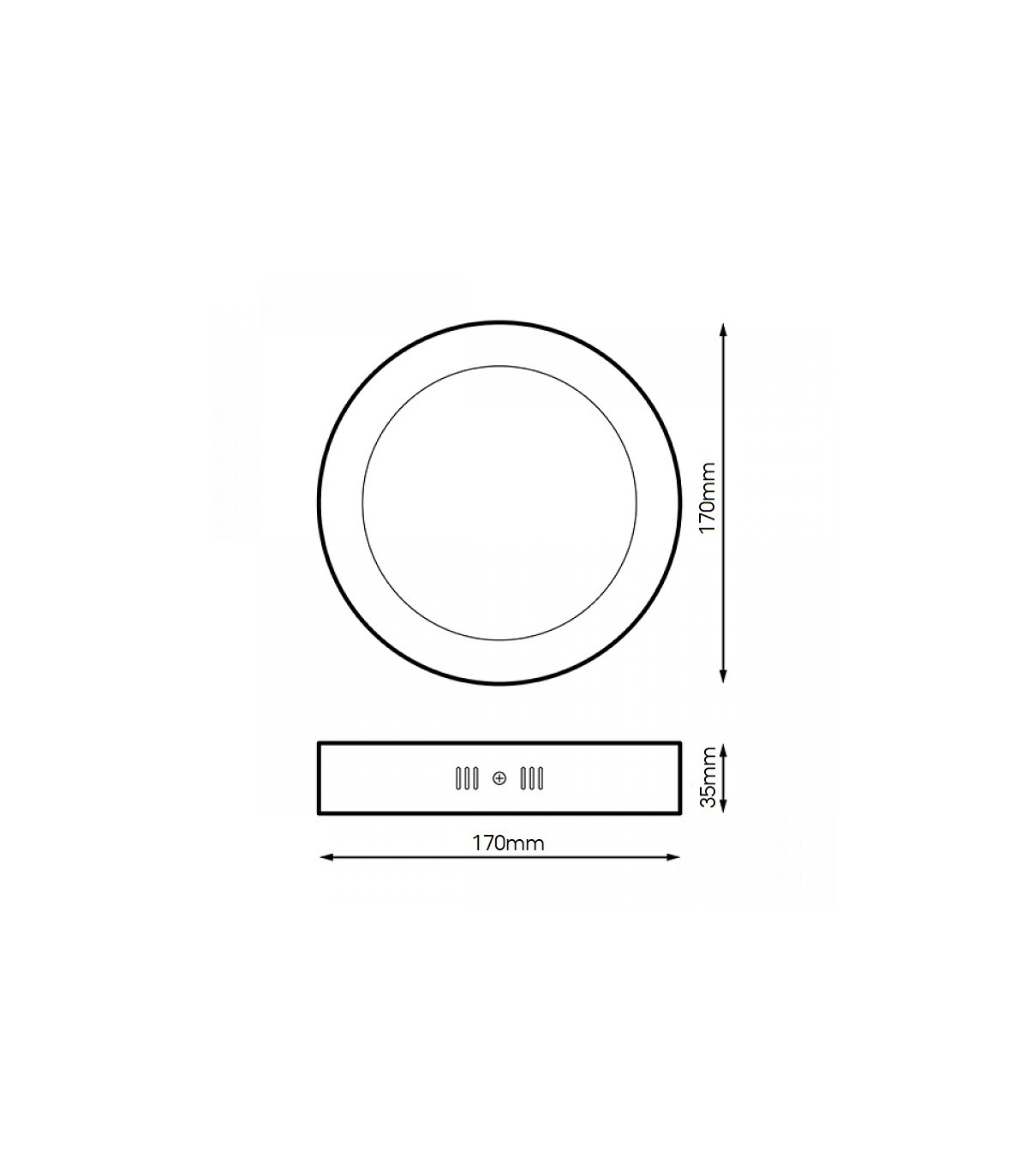 Plafón Superficie Led 13W 1020LM 120º IP20 Redondo Negro CCT