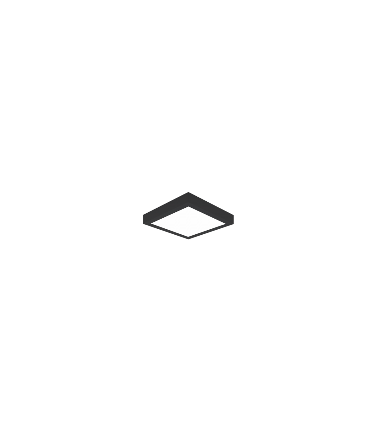 Plafón Superficie Led 13W 1020LM 120º IP20 Cuadrado Negro CCT