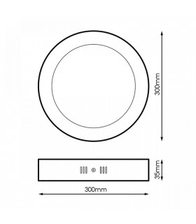 Plafón Superficie Led 25W 2450LM 120º IP20 Redondo Negro CCT