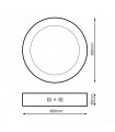 Plafón Superficie Led 25W 2450LM 120º IP20 Redondo Negro CCT