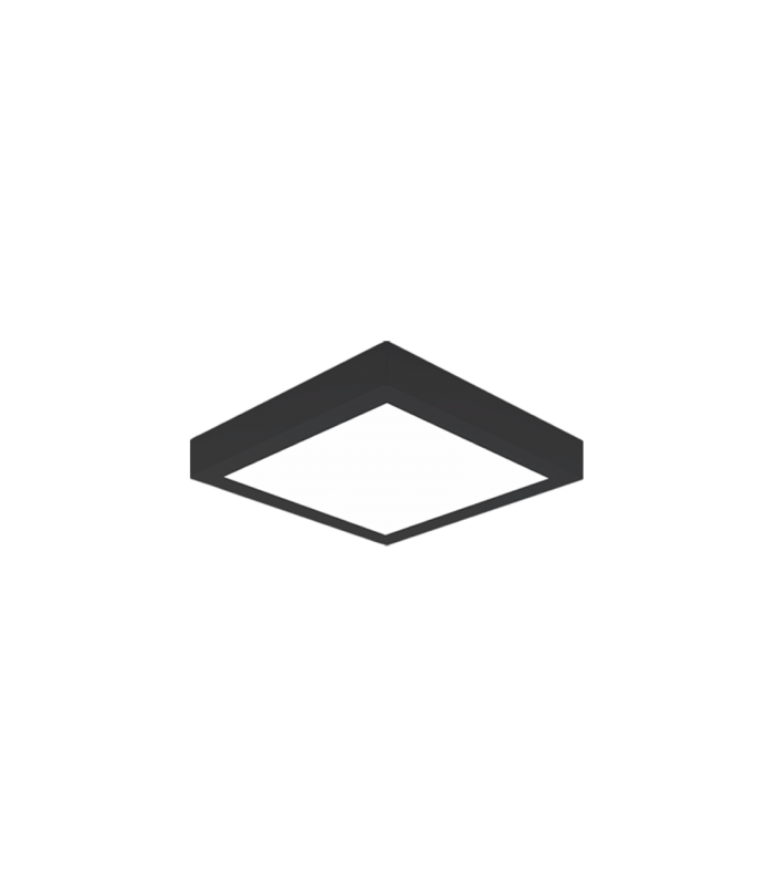 Plafón Superficie Led 25W 2450LM 120º IP20 Cuadrado Negro CCT