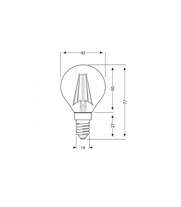 Bombilla LED filamento 4W 495Lm G45 E14