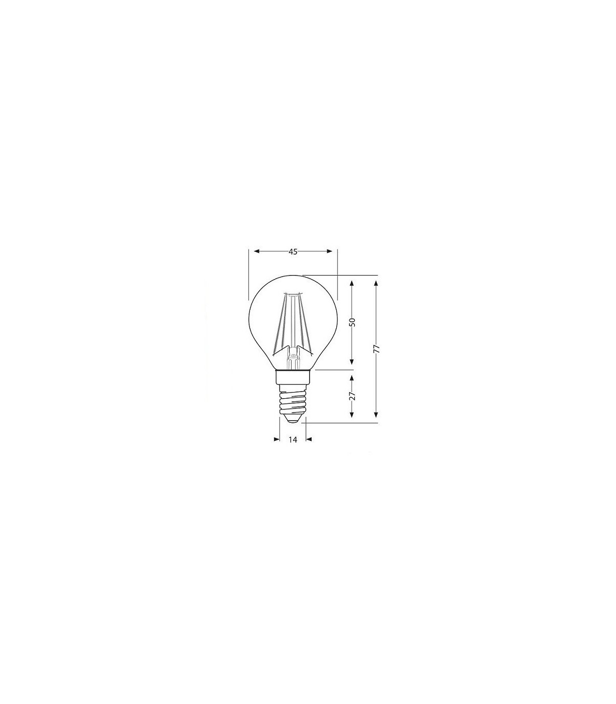 Bombilla LED filamento 4W 495Lm G45 E14