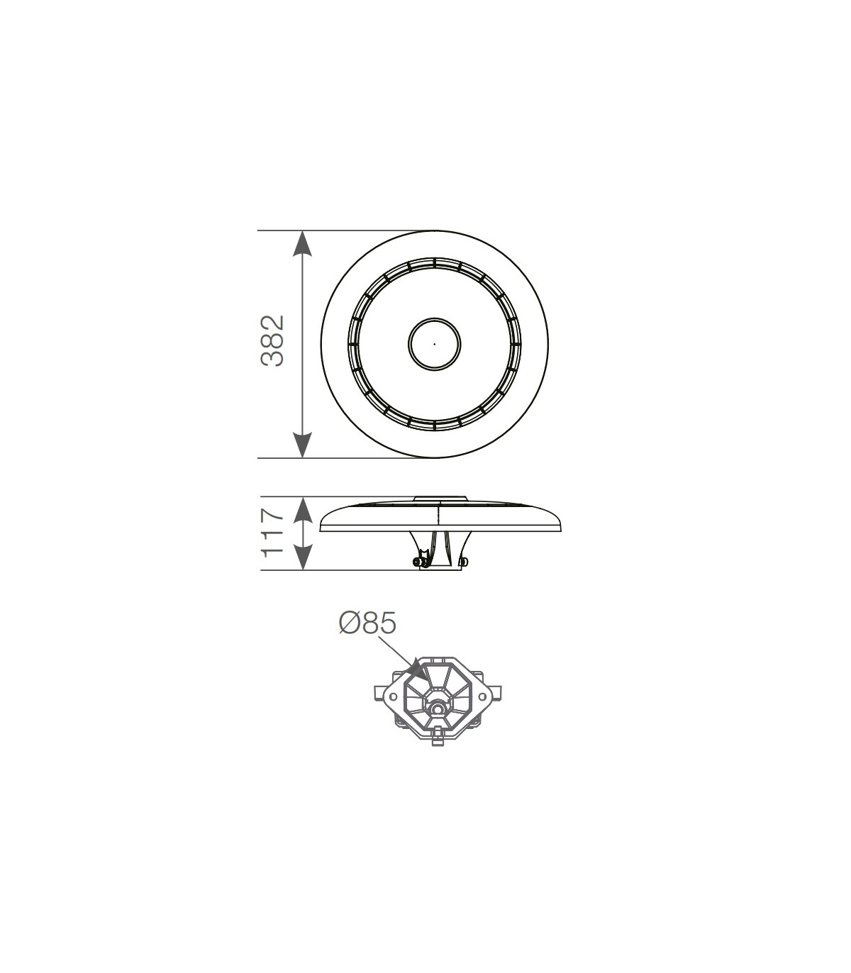 Farola LED METUT 80W 9000Lm 120º IP65