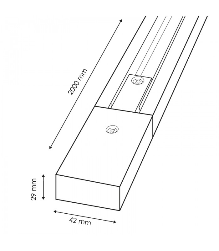Carril Monofásico LUMIARQ 2 Metros