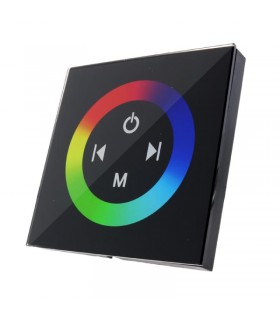Controlador Empotrable Táctil RGB 12/24V 144/288W IP20 Negro