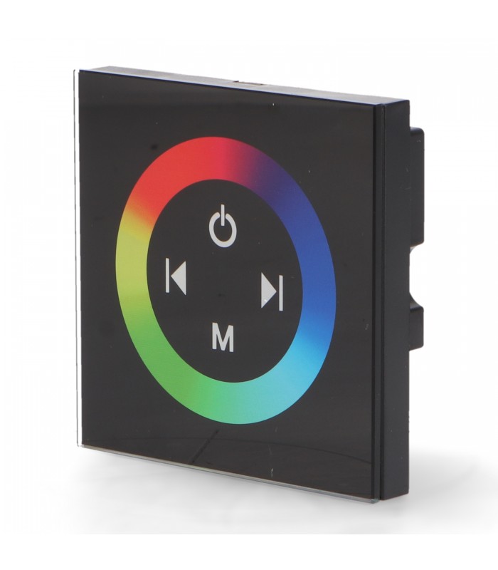 Controlador Empotrable Táctil RGB 12/24V 144/288W IP20 Negro