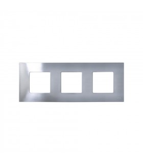 Funda intercambiable para marco 3 elementos Inox Simon 27