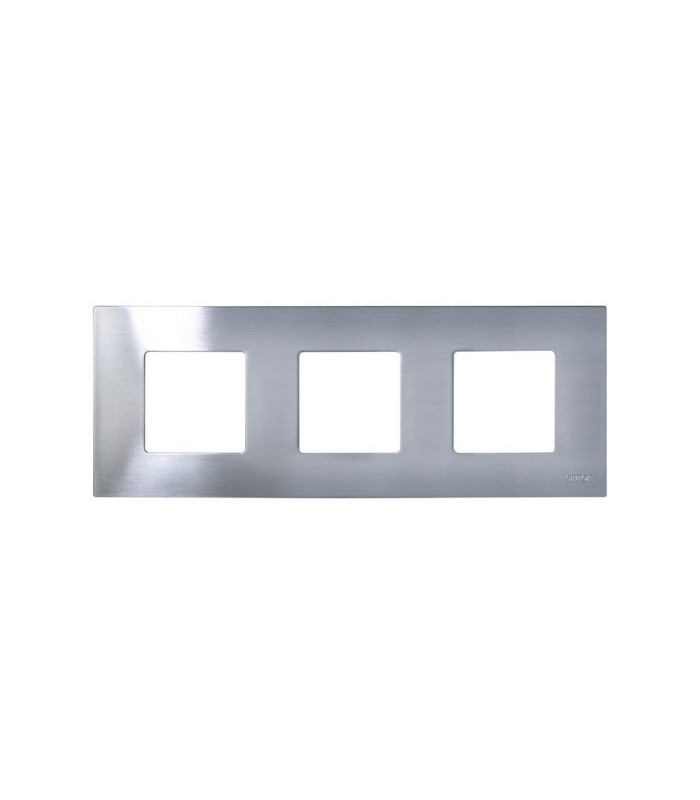 Funda intercambiable para marco 3 elementos Inox Simon 27