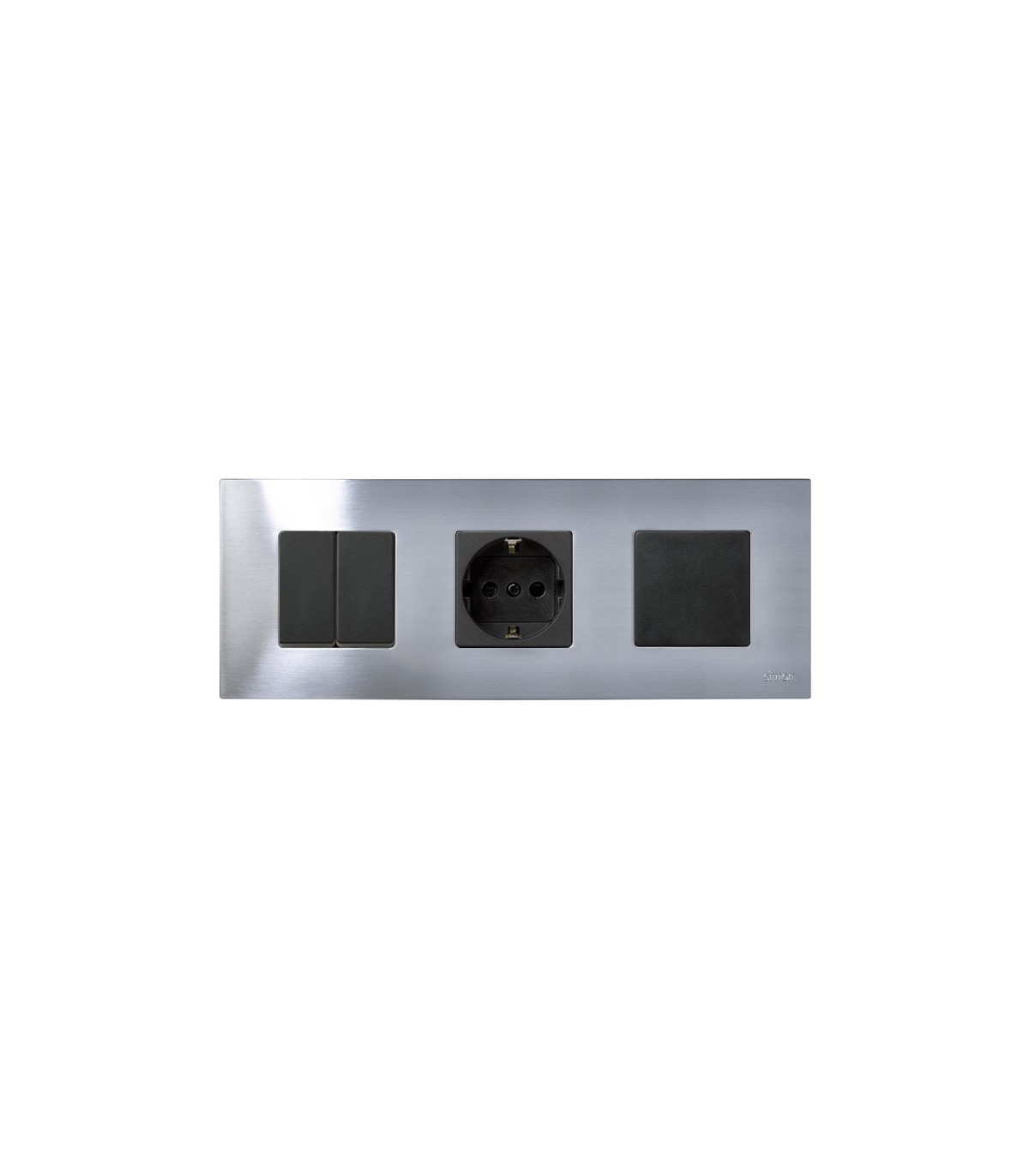 Funda intercambiable para marco 3 elementos Inox Simon 27