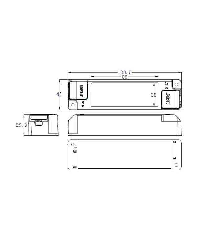 Driver LIFUD 62W OUT 30-40VDC 1550mA Free Flicker