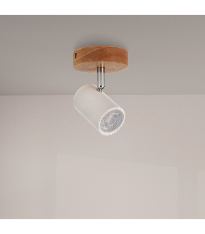 Aplique de Techo Gu10 Orientable Serie WOOD 1 Foco