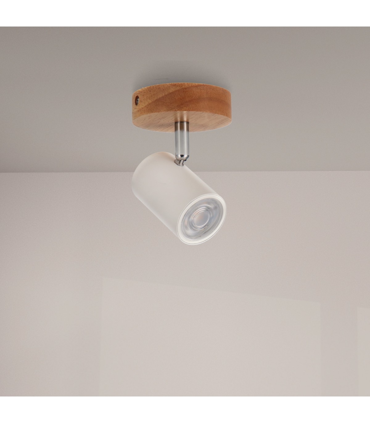 Aplique de Techo Gu10 Orientable Serie WOOD 1 Foco