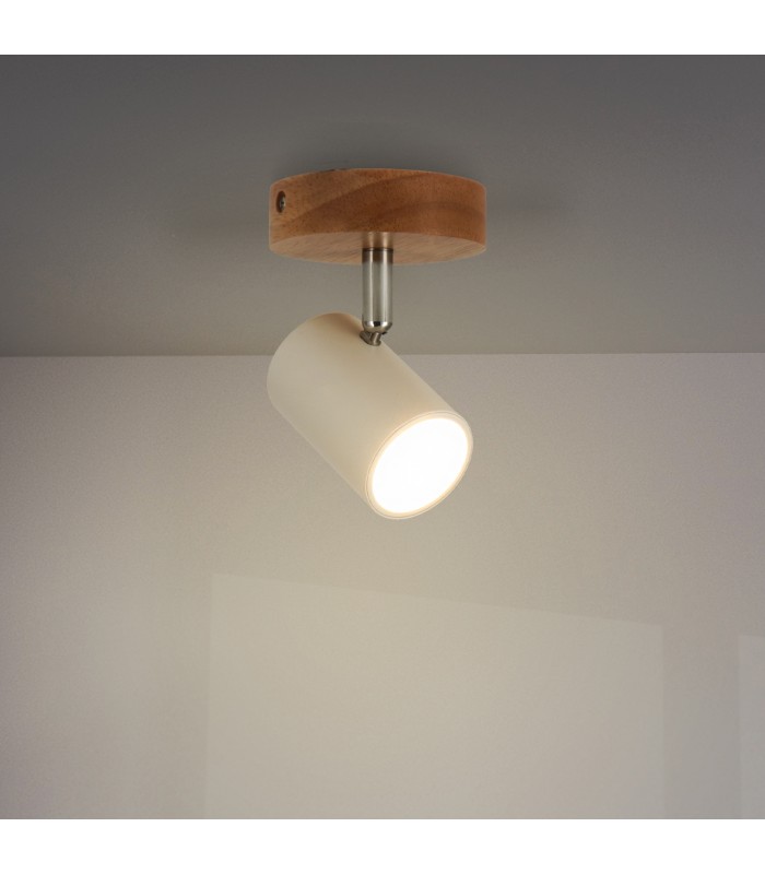 Aplique de Techo Gu10 Orientable Serie WOOD 1 Foco