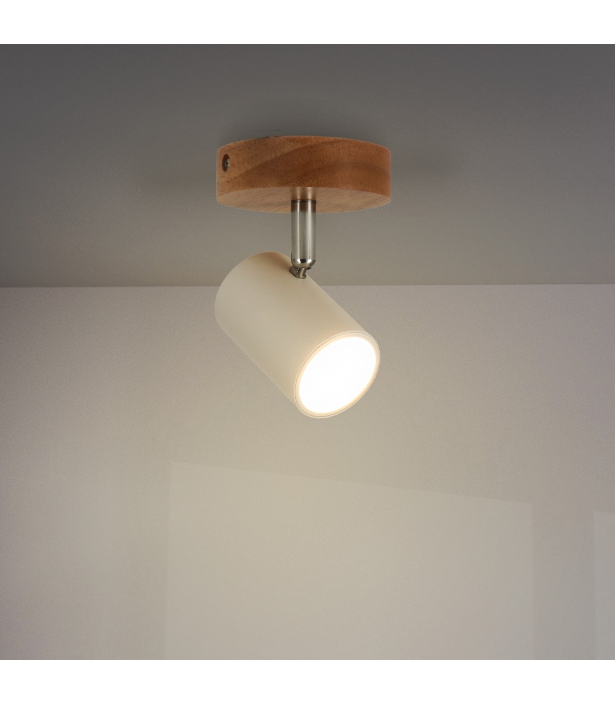 Aplique de Techo Gu10 Orientable Serie WOOD 1 Foco