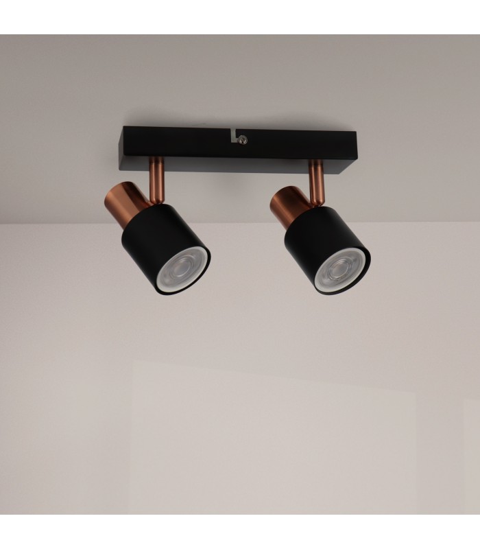 Aplique de Techo Gu10 Orientable Serie GOLD 2 Focos