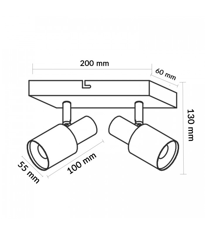 Aplique de Techo Gu10 Orientable Serie GOLD 2 Focos