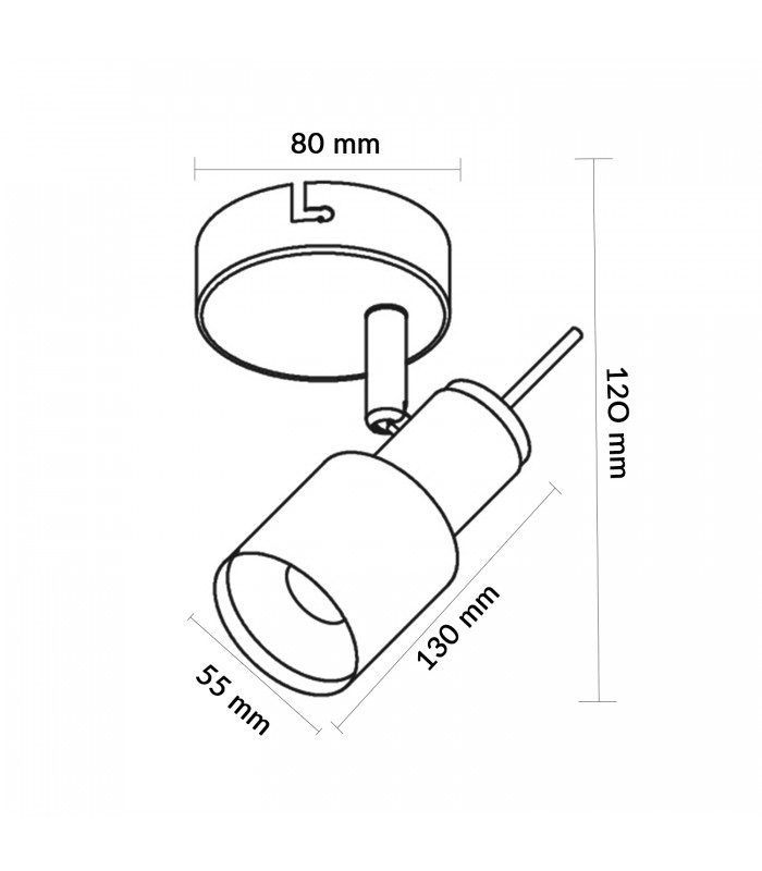 Aplique de Techo Gu10 Orientable Serie WHITE 1 Foco