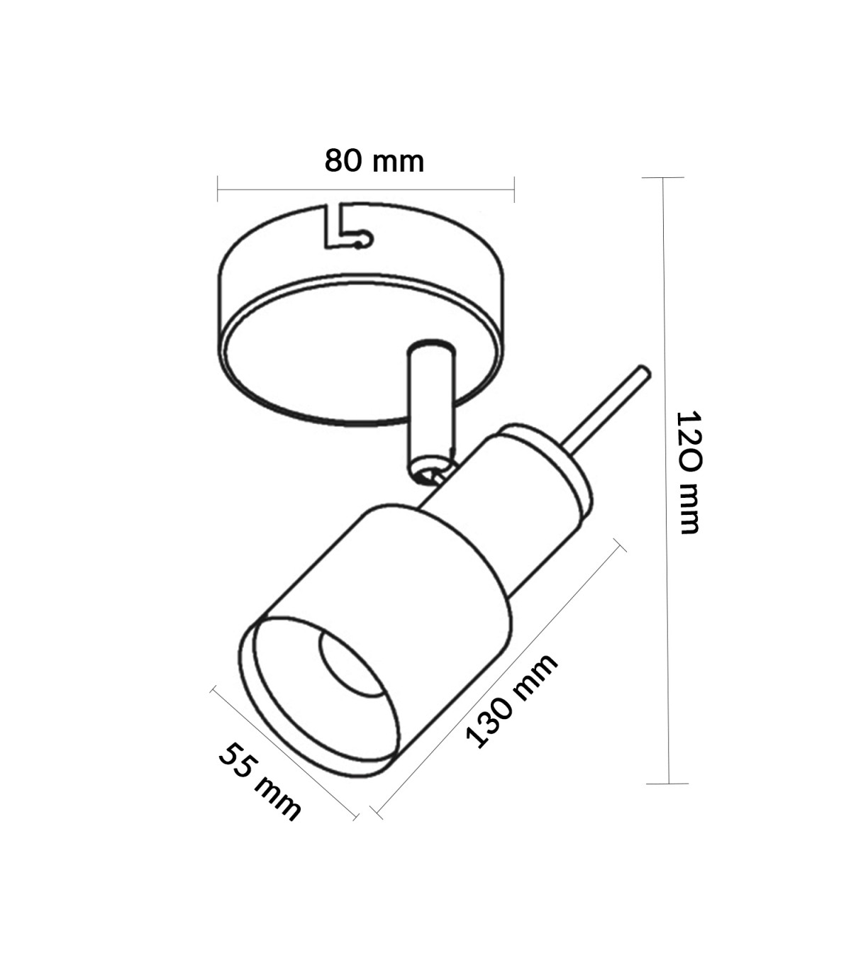 Aplique de Techo Gu10 Orientable Serie WHITE 1 Foco
