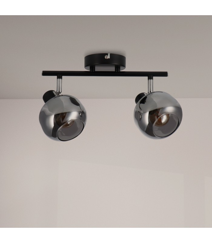 Aplique de Techo E14 Orientable Serie GLASS 2 Focos