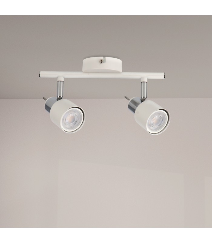Aplique de Techo Gu10 Orientable Serie WHITE 2 Focos