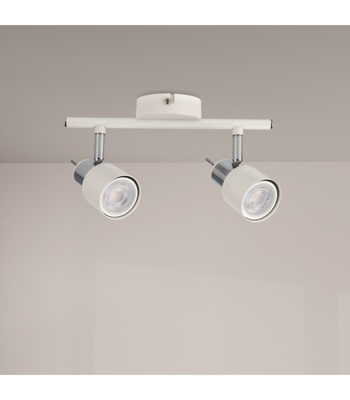 Aplique de Techo Gu10 Orientable Serie WHITE 2 Focos