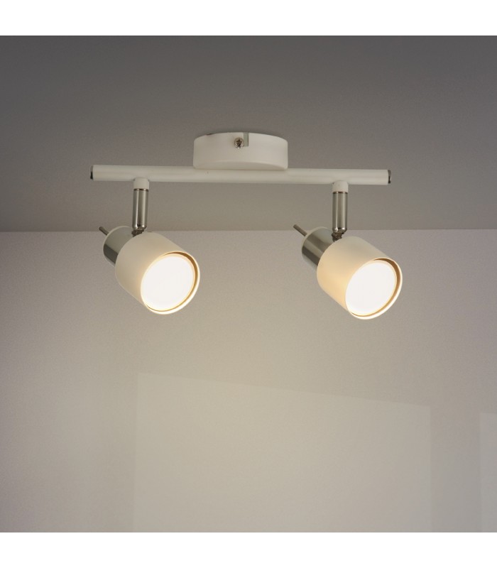 Aplique de Techo Gu10 Orientable Serie WHITE 2 Focos