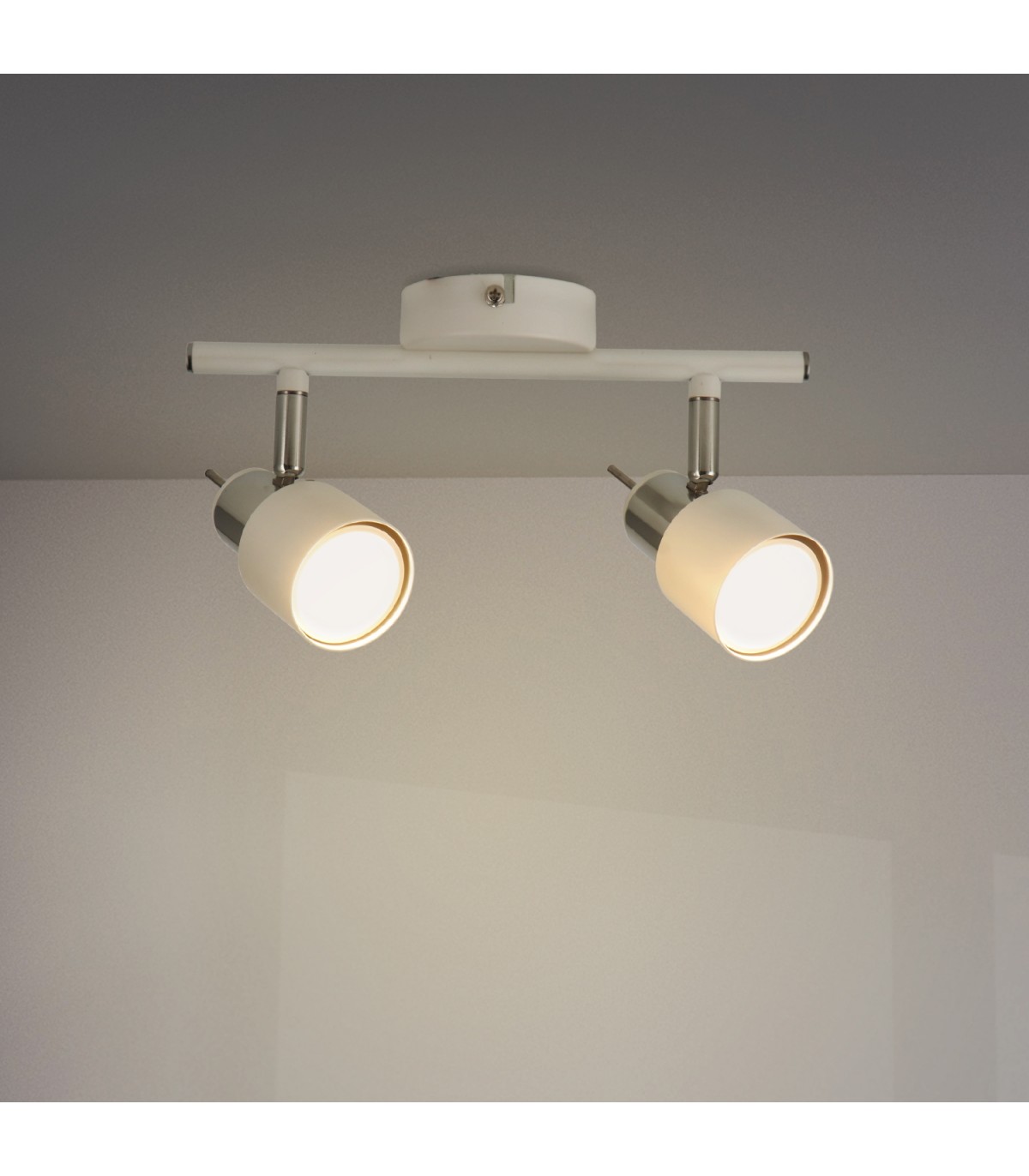 Aplique de Techo Gu10 Orientable Serie WHITE 2 Focos