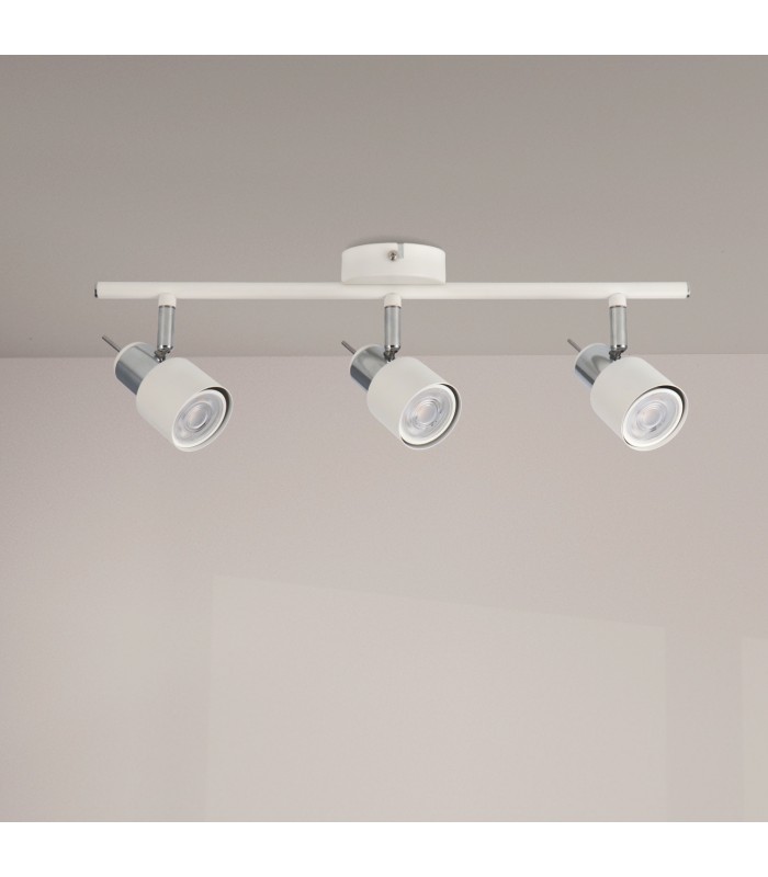 Aplique de Techo Gu10 Orientable Serie WHITE 3 Focos