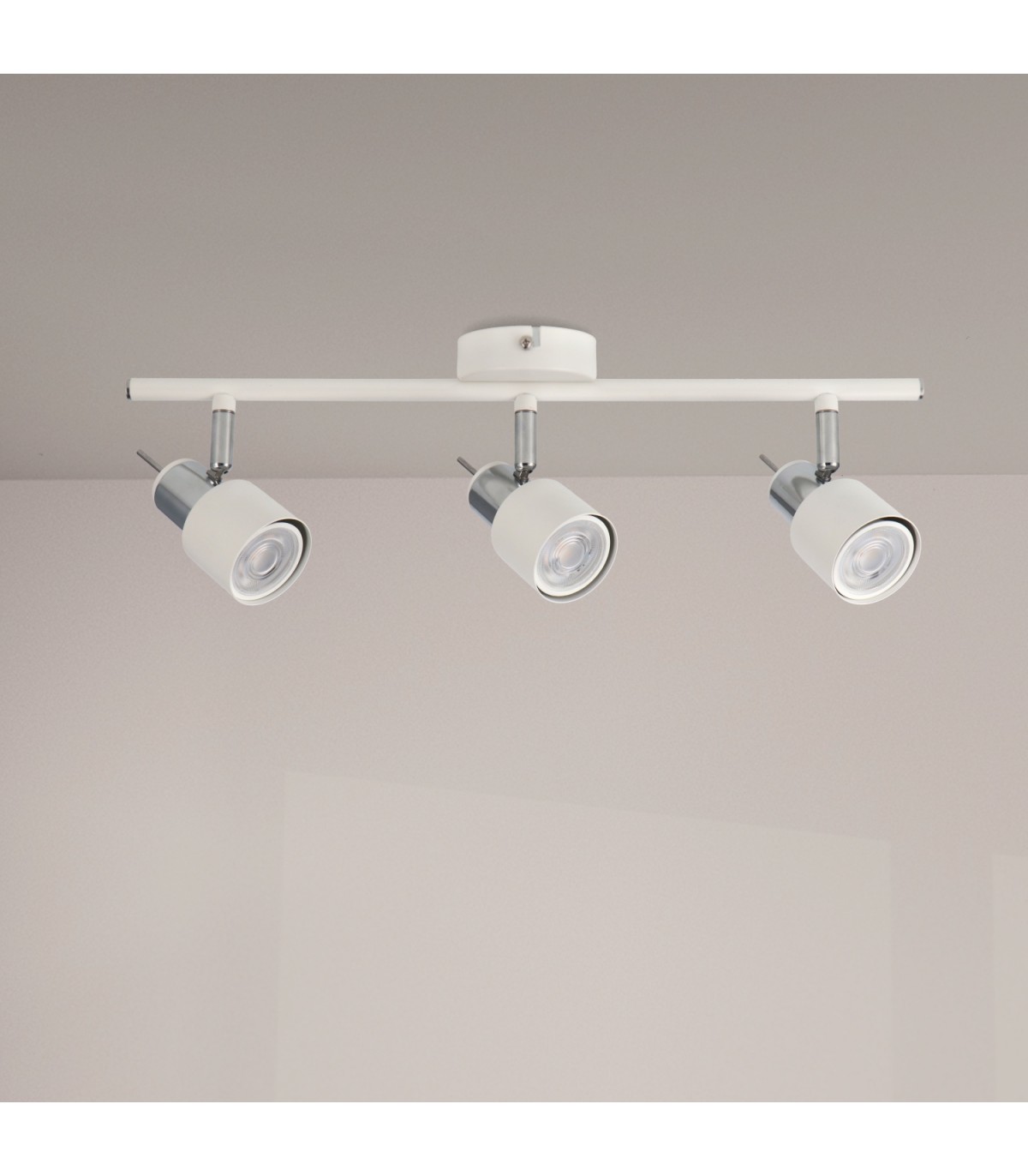 Aplique de Techo Gu10 Orientable Serie WHITE 3 Focos